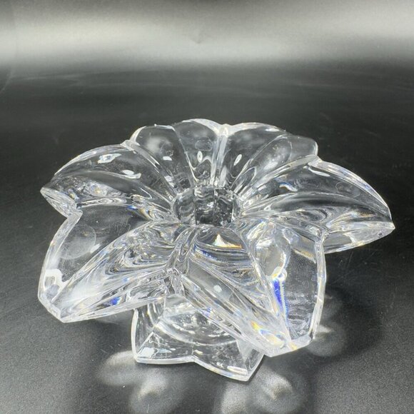 MIKASA Clear Crystal Glass Candle Stick Holder Set 2 Flower Shaped Candle Holder - Picture 8 of 12